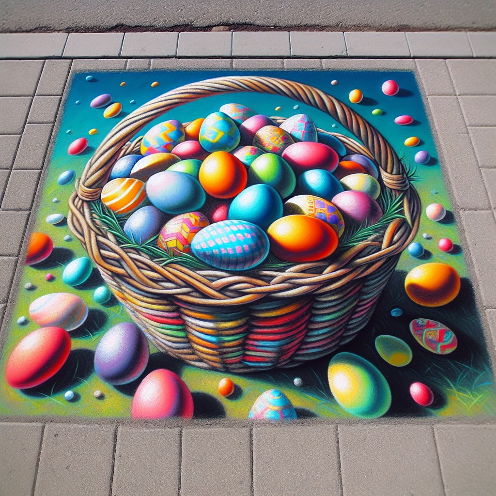 3d chalk art easter basket