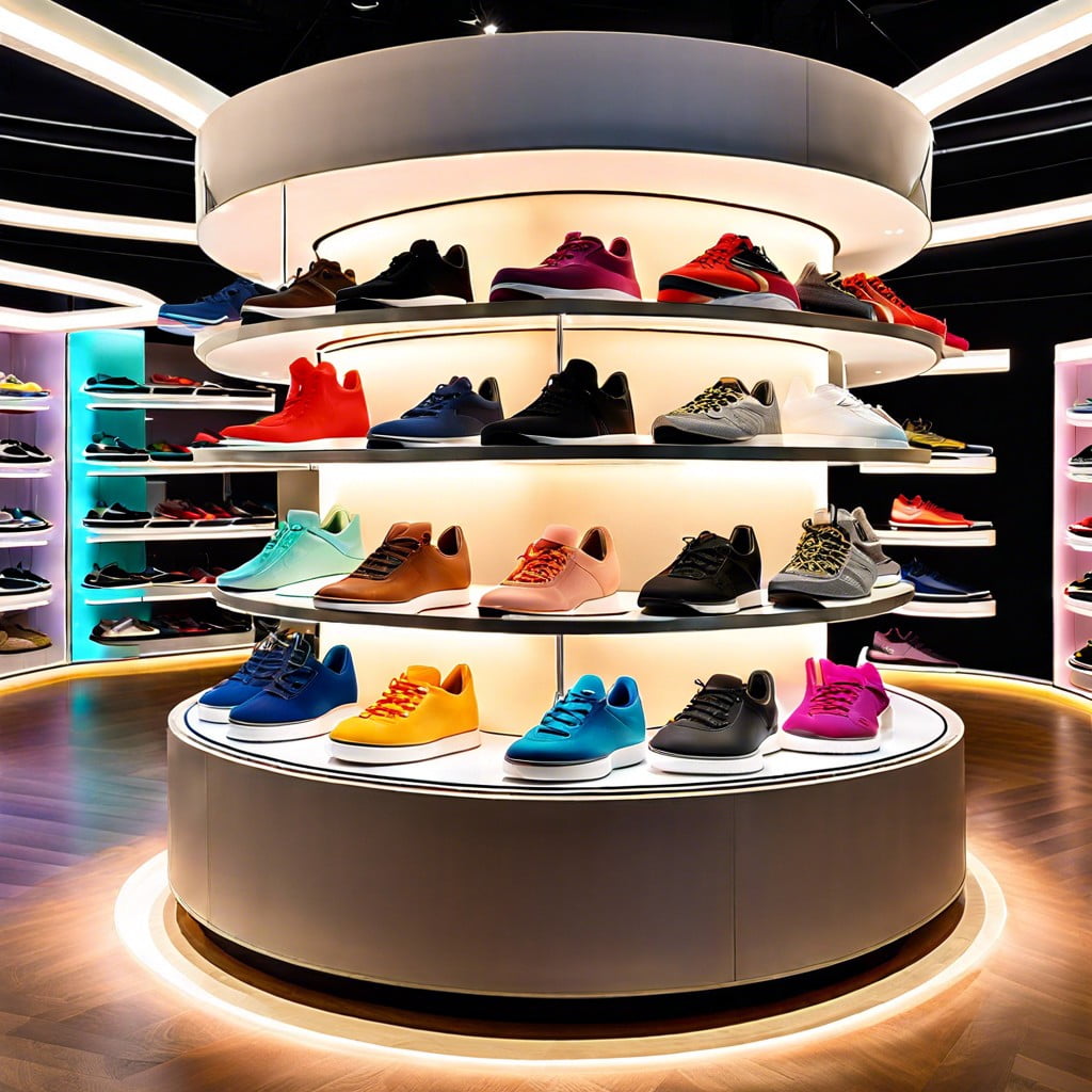 a sneaker carousel that spins to display different pairs definitely a show stealer