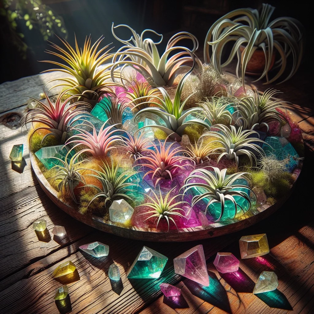 air plant crystal grid