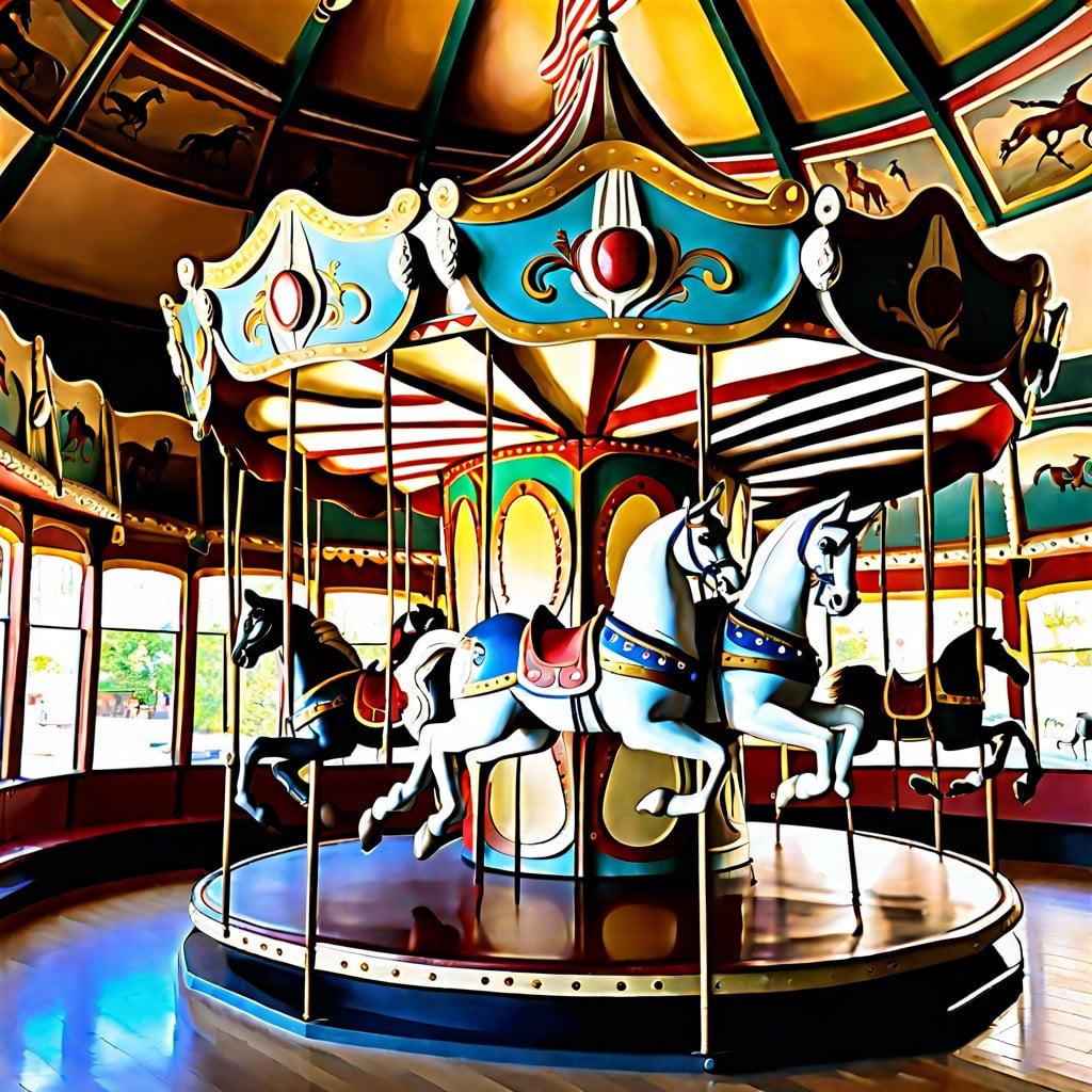 antique carousel display the merry go round museum usa