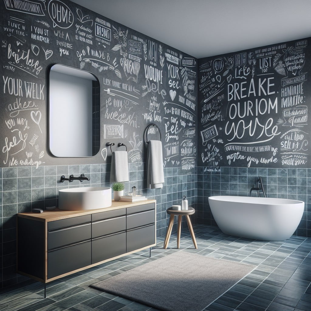 bathroom chalkboard quotes wall