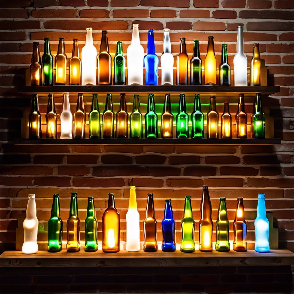 beer bottle art installation