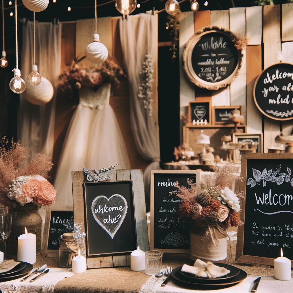 budget friendly chalkboard wedding decor