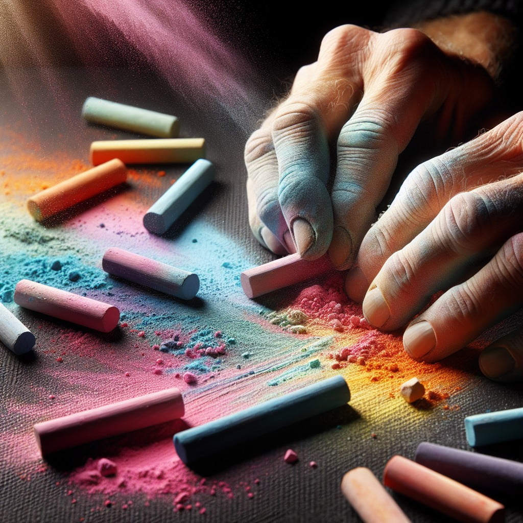 chalk colour blending art