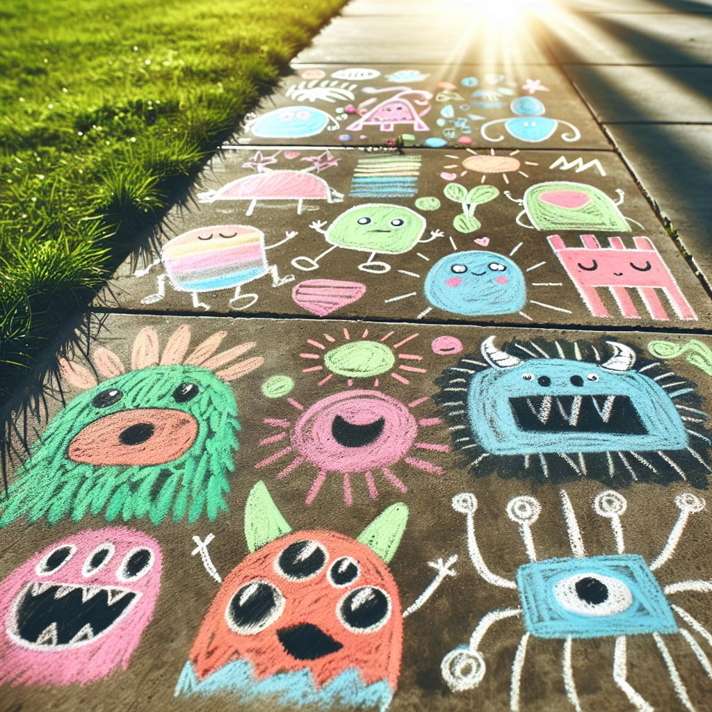 chalk doodle monsters