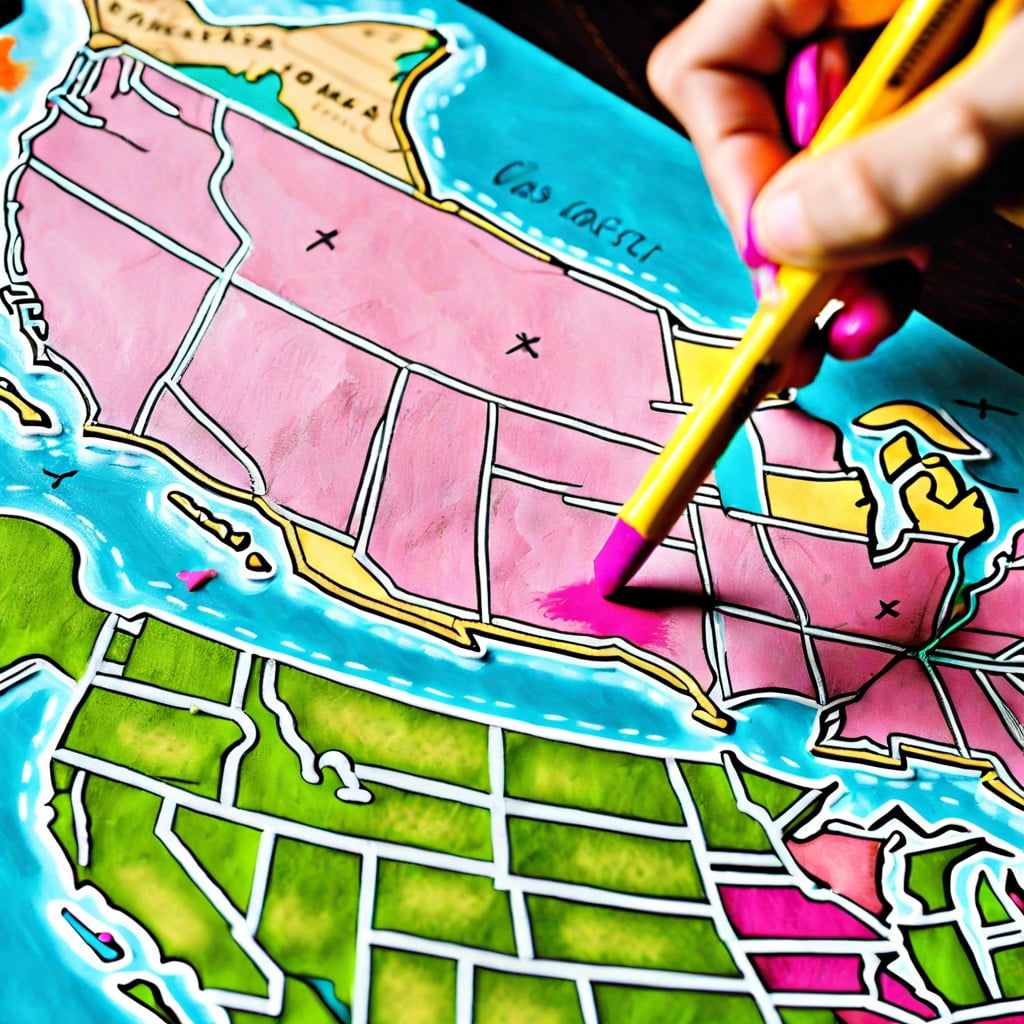 chalk drawn east coast map highlighting preppy hotspots