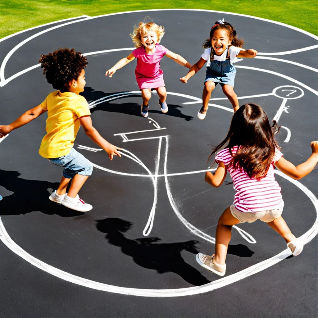 chalk line jumping and counting activity