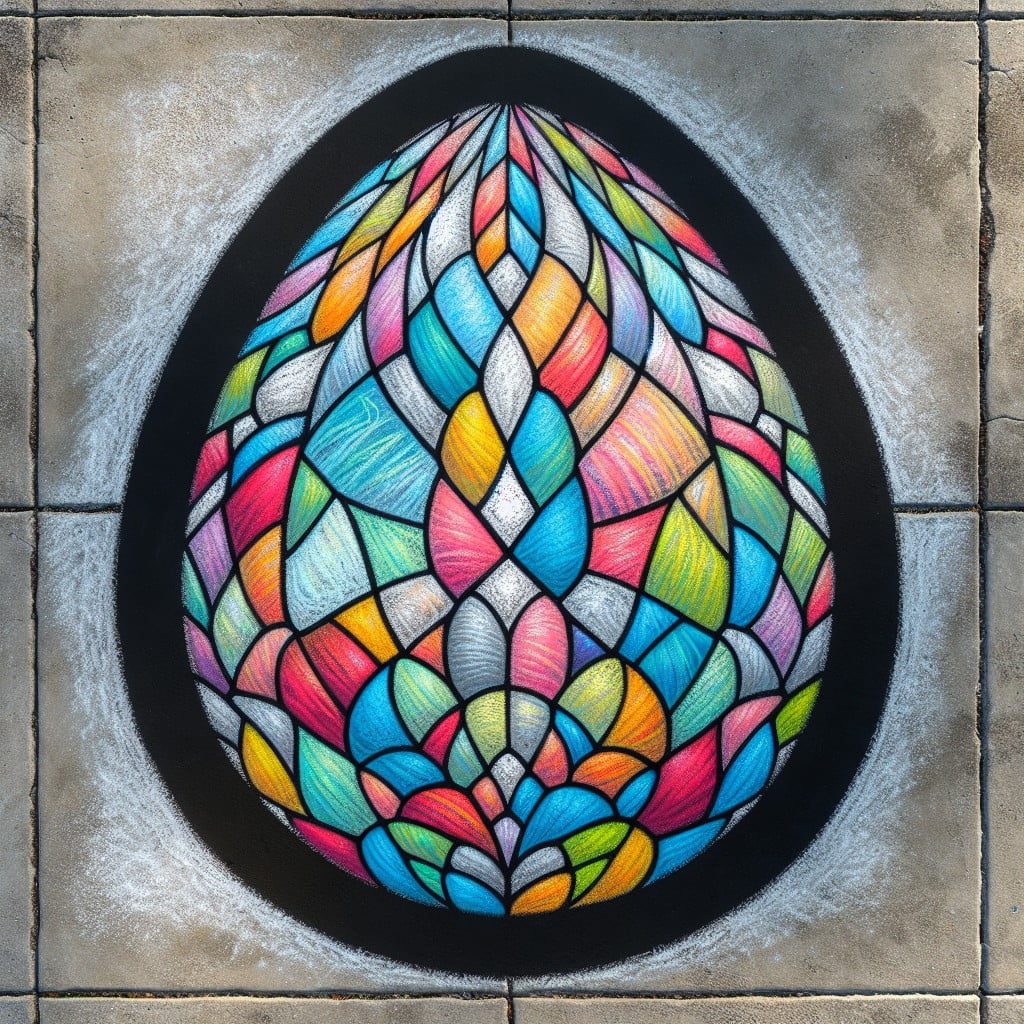 chalk stain glass easter egg design