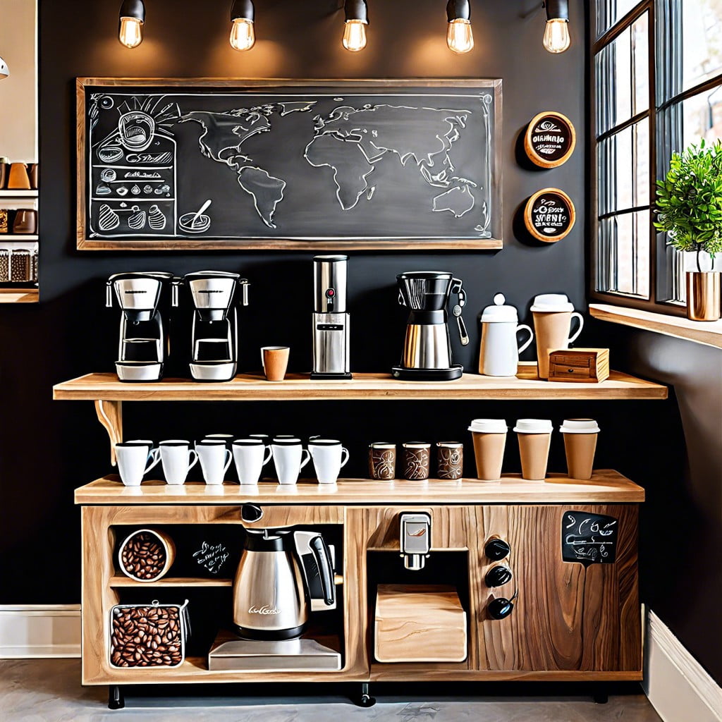 chalkboard coffee bar countertop