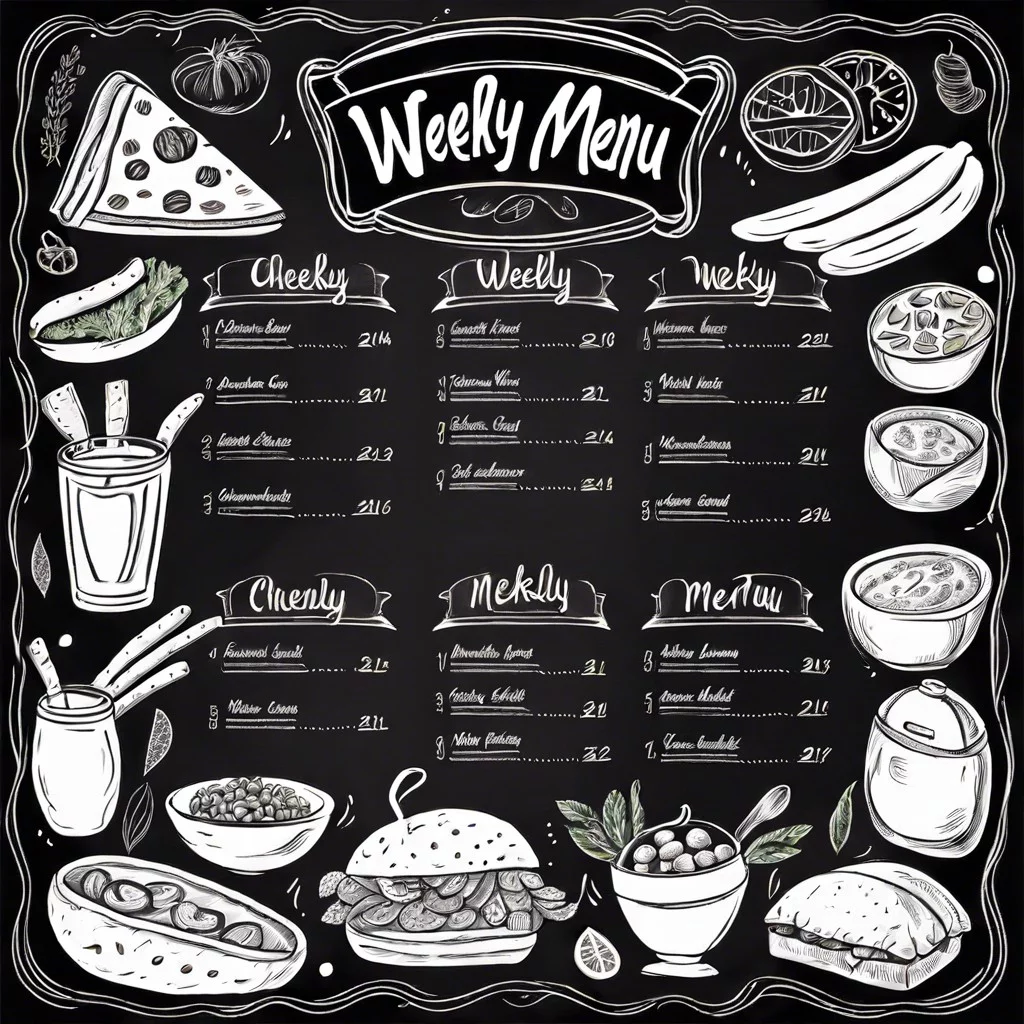 chalkboard doodle menu