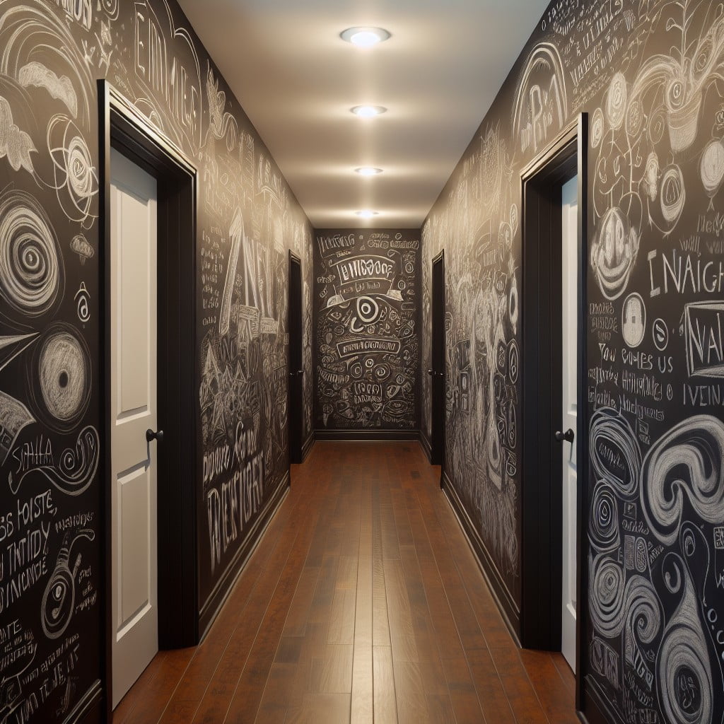 chalkboard hallway runner