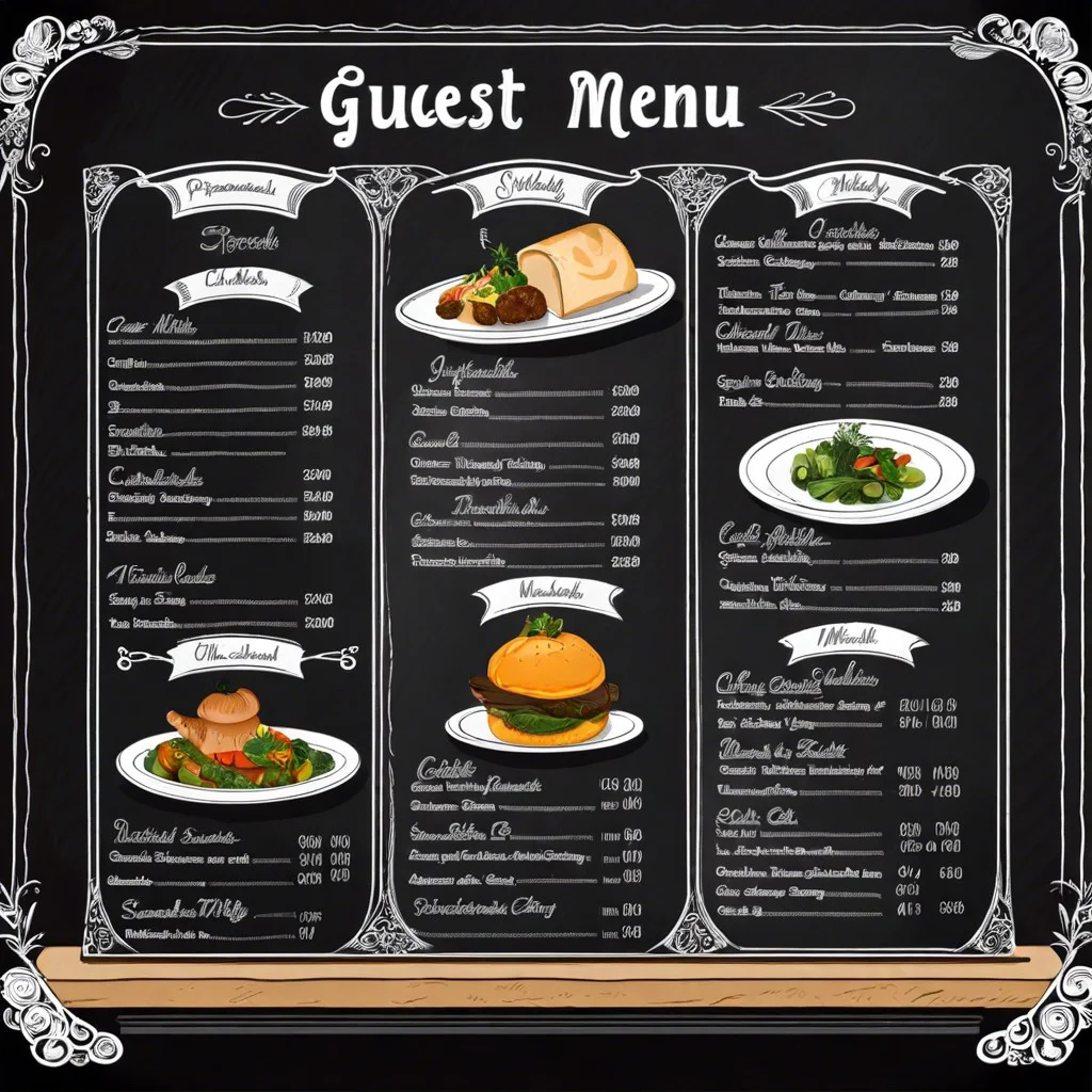 chalkboard menu with guest chef specials