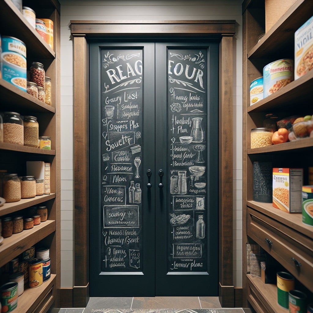 chalkboard pantry door for writing lists