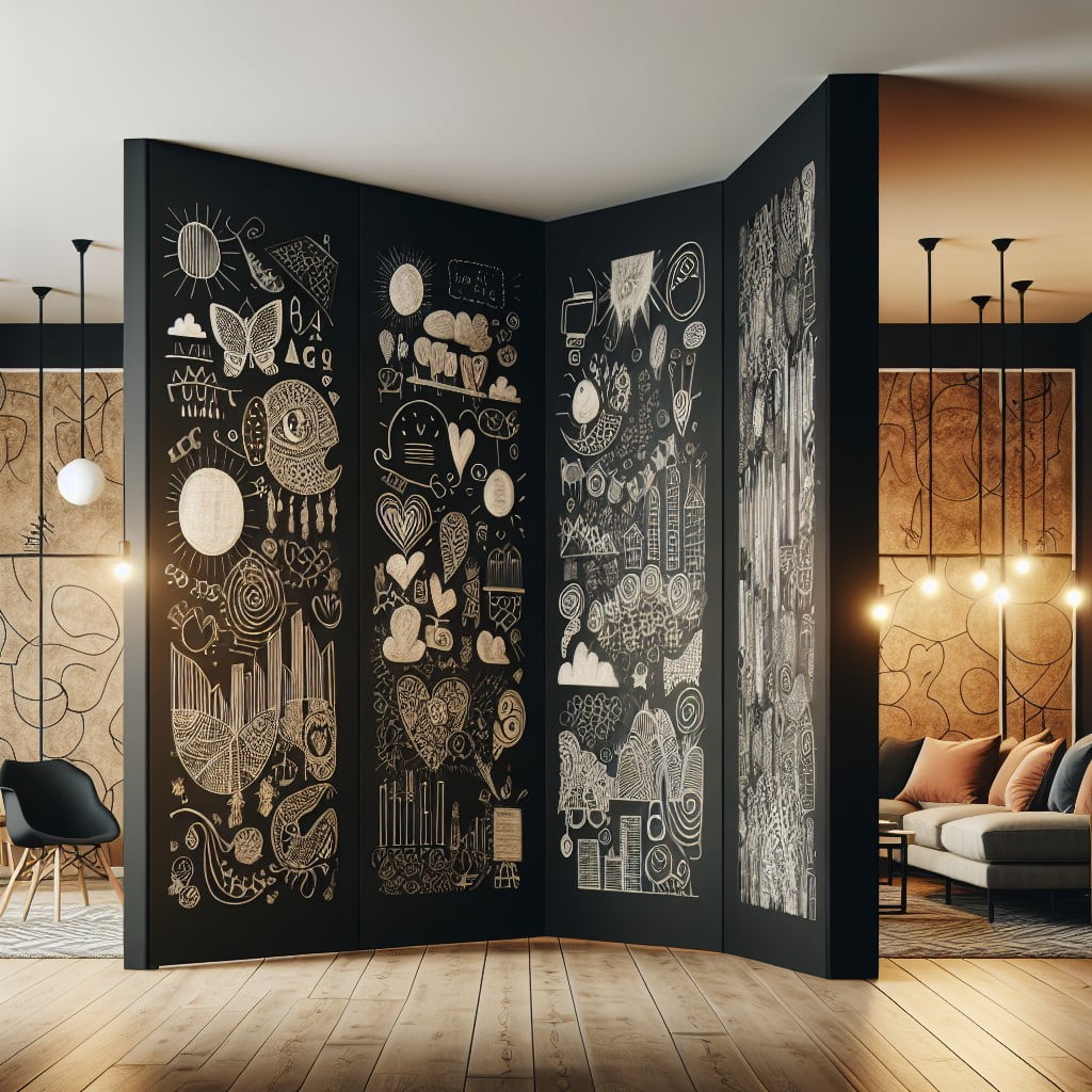 chalkboard wallpaper room divider