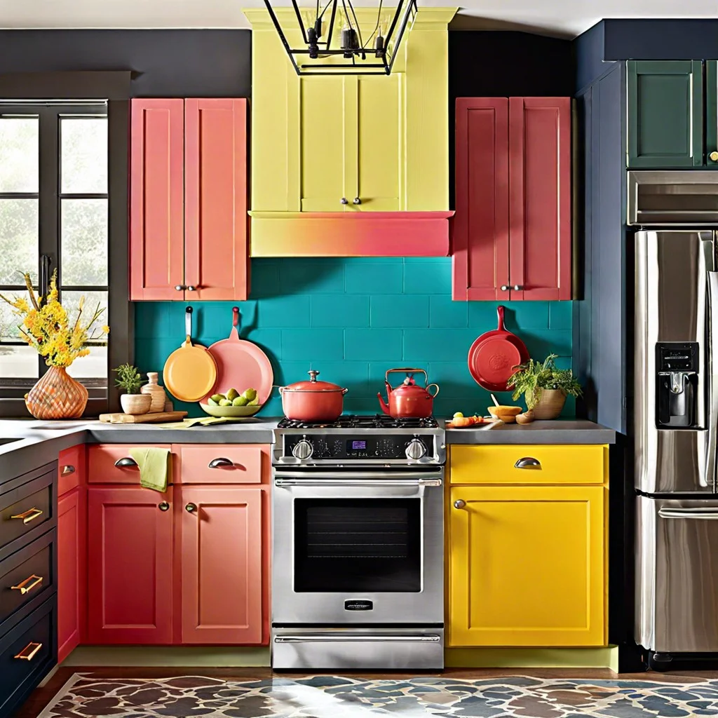 color blocked chalk paint countertop