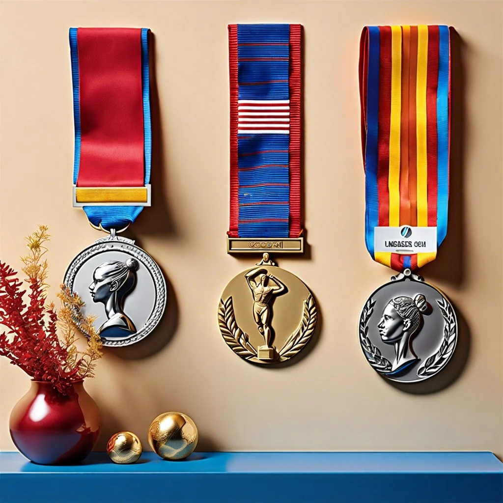 color coordinated medal display