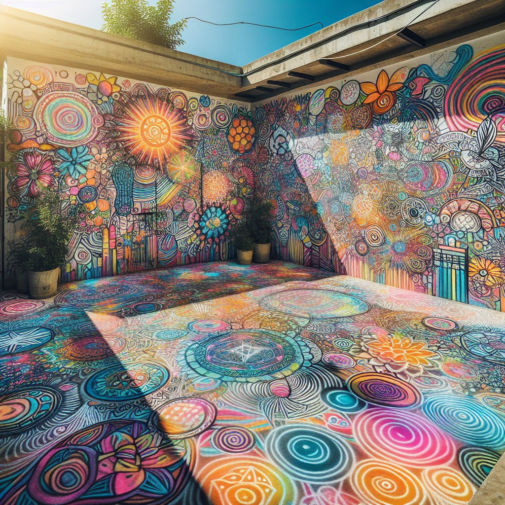 colorful patio doodle art