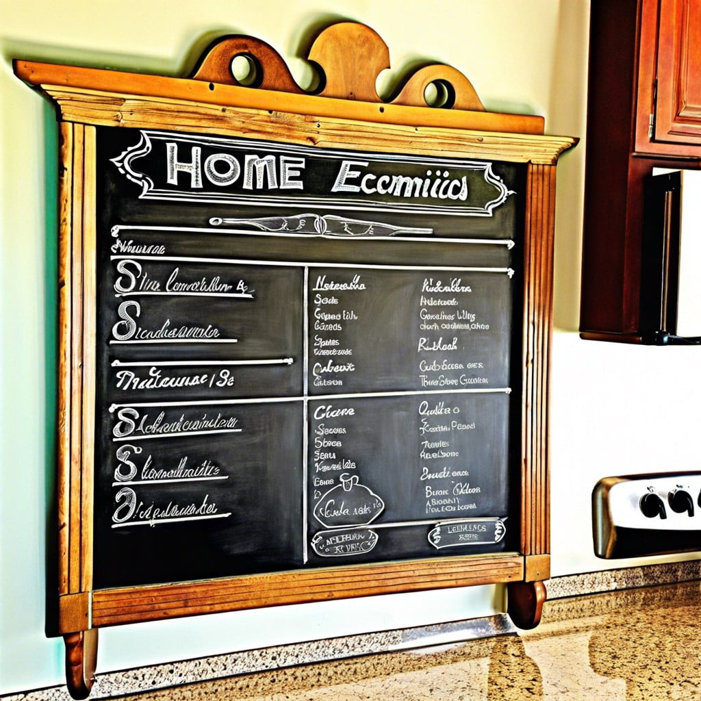 convert into a menu board for a home economics class