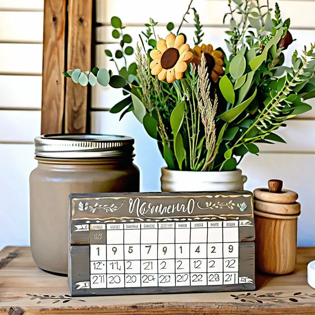 countertop calendar with chalk paint