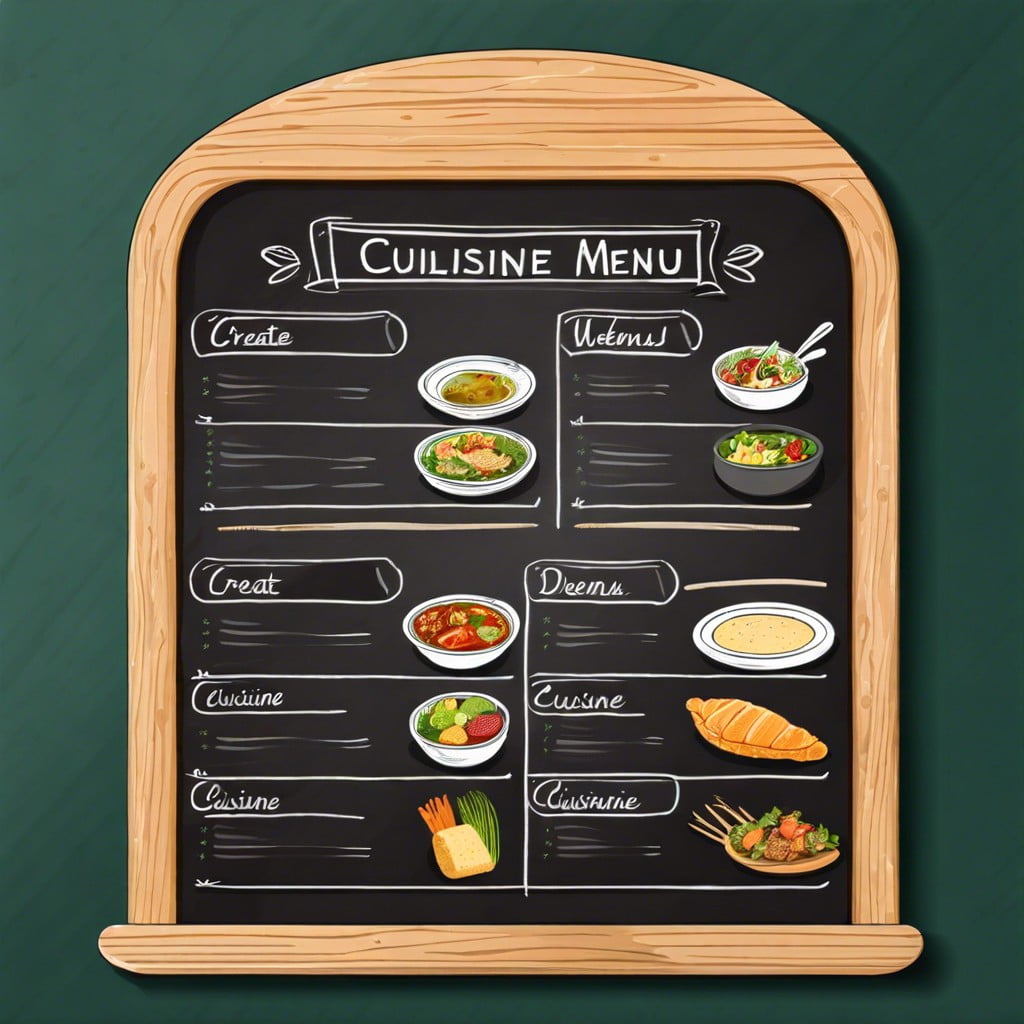 create your own dish chalkboard menu