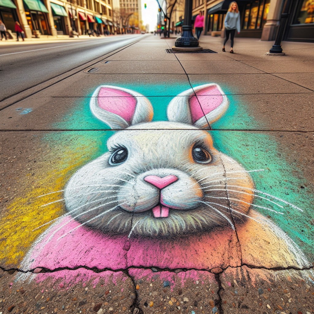 creating a chalk easter bunny outline