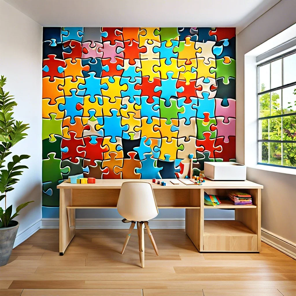creating a puzzle wall mural