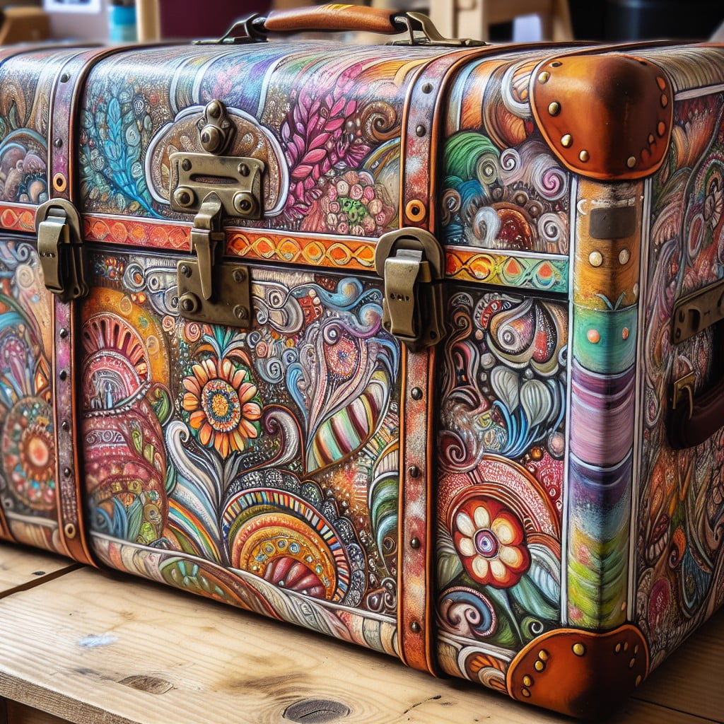 creating a vintage suitcase with folkart chalk paint