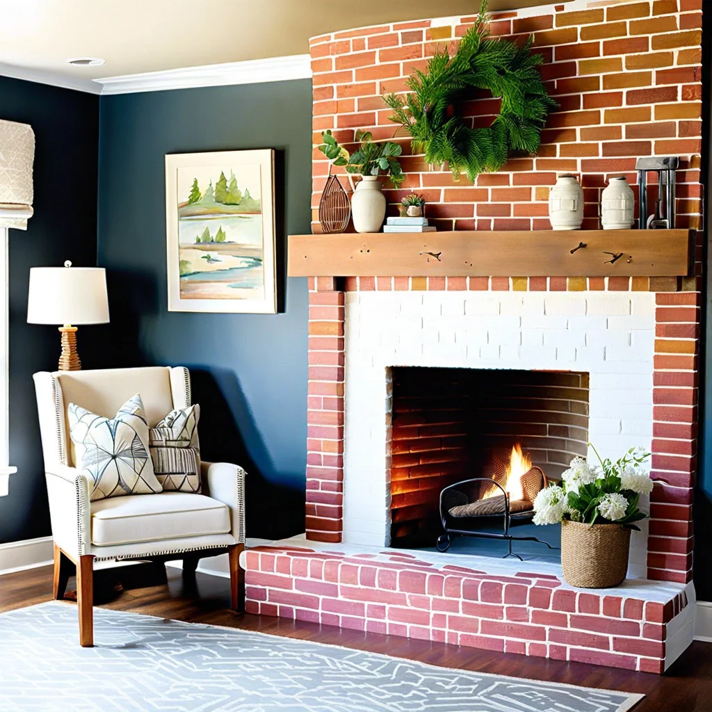 creating artistic designs on fireplaces using chalk paint