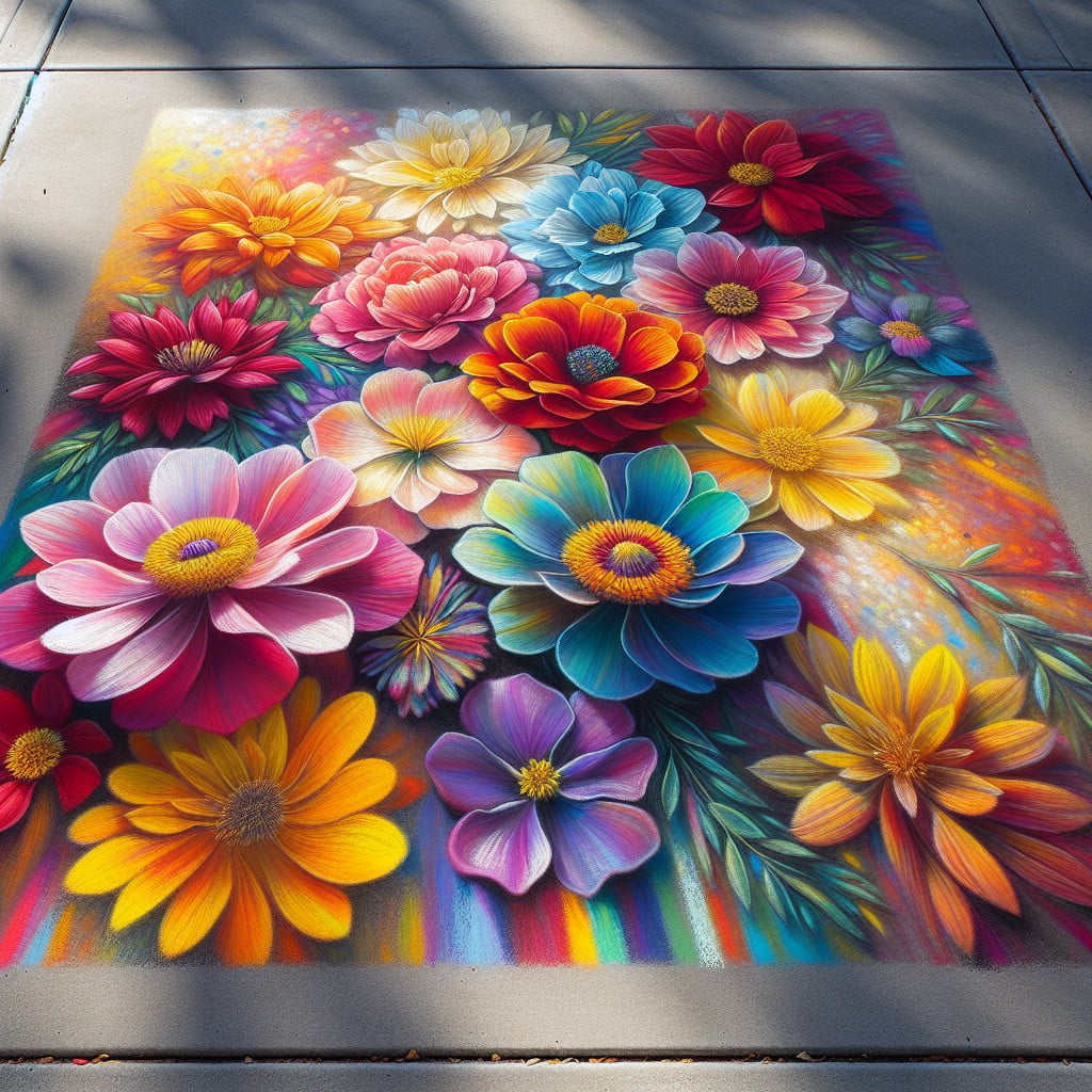 creating gradient flowers with chalk art
