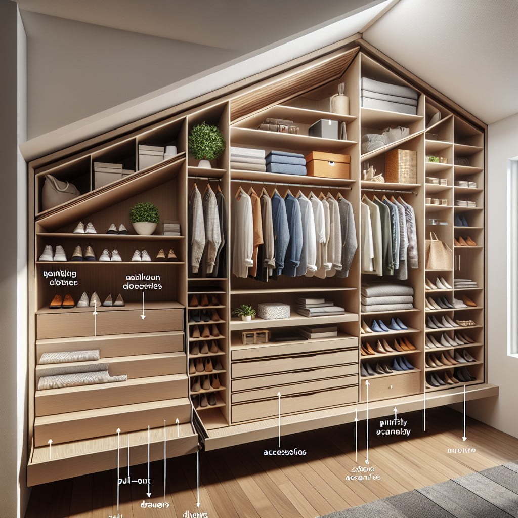 creative under slope storage ideas for slanted wall closets