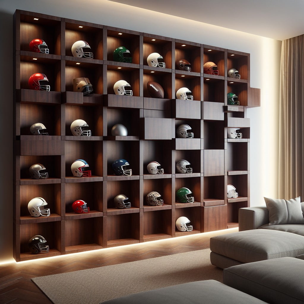 cube wall shelves for mini helmet display