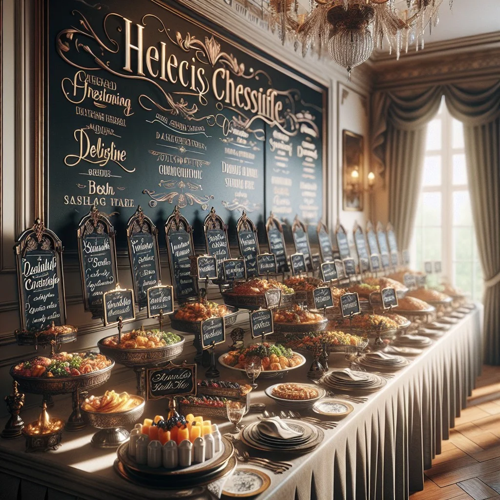 dining room buffet table labels