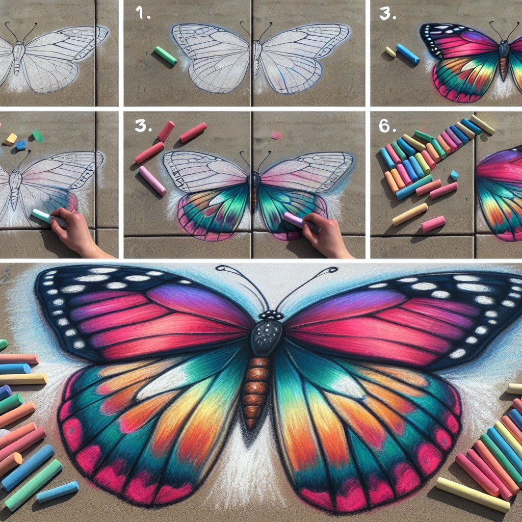 diy chalk butterfly art step by step instructions