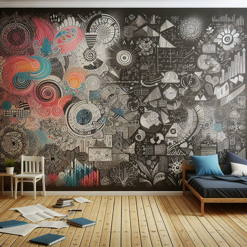 diy chalkboard wallpaper art