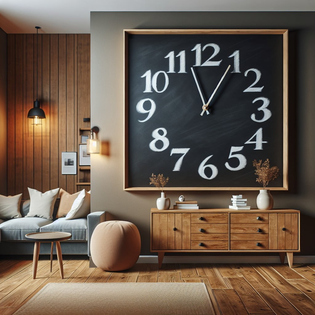 diy chalkboard wallpaper clock