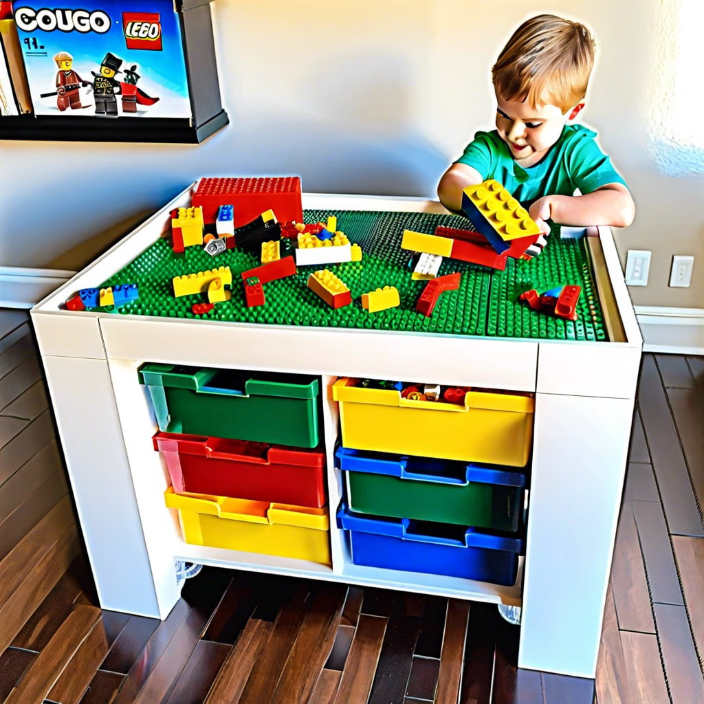 diy lego table with built in storage