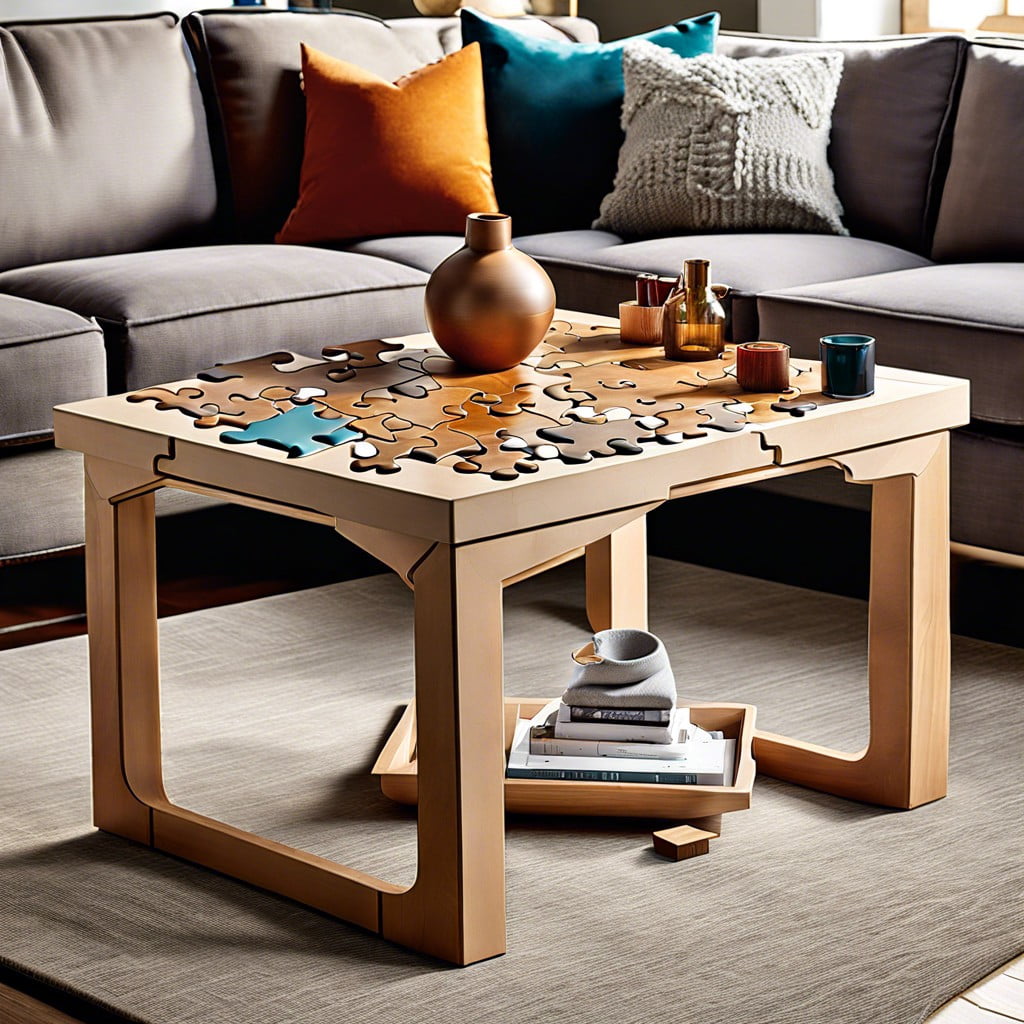 diy puzzle tables for functional decor