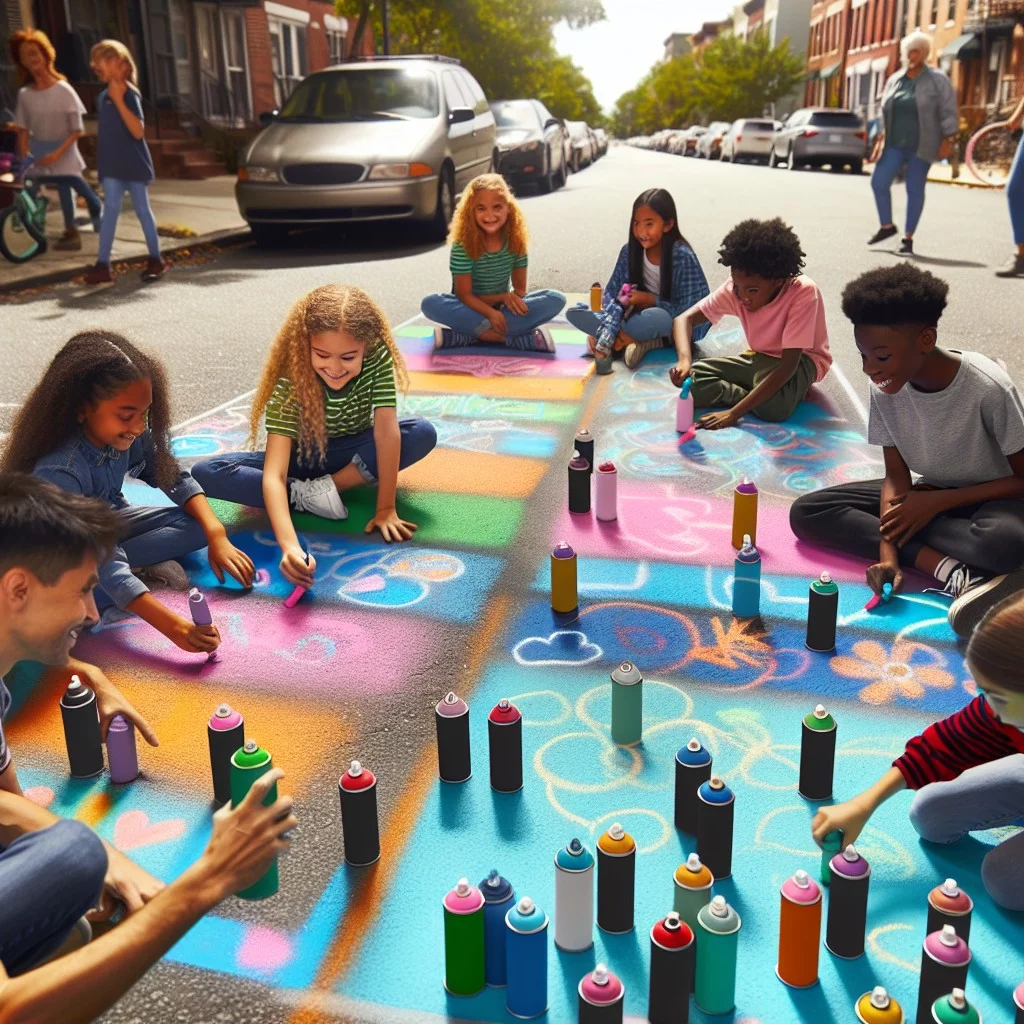 diy temporary spray chalk parking spaces