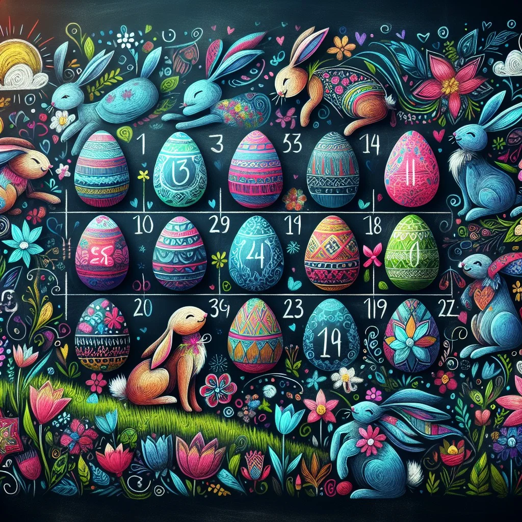 easter countdown calendar chalk art