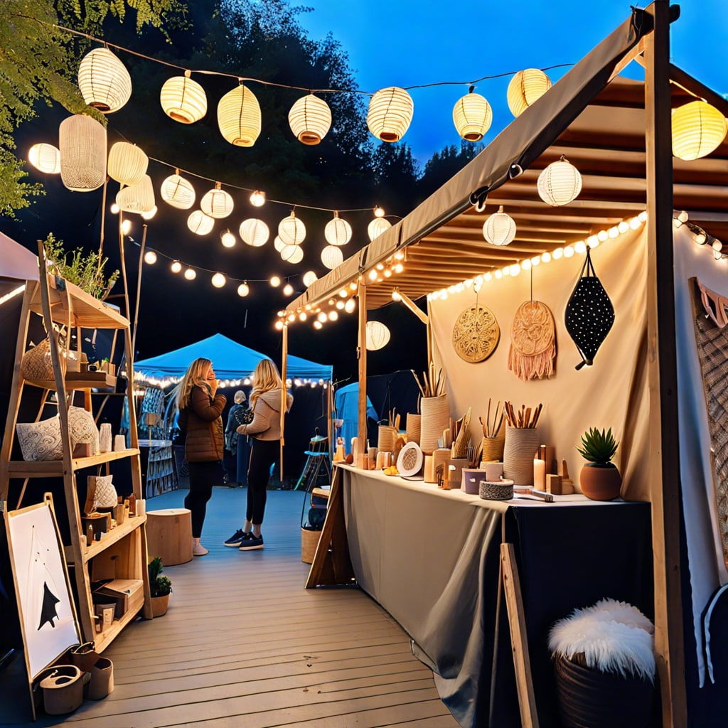 embellishing craft market stall with diy lighting