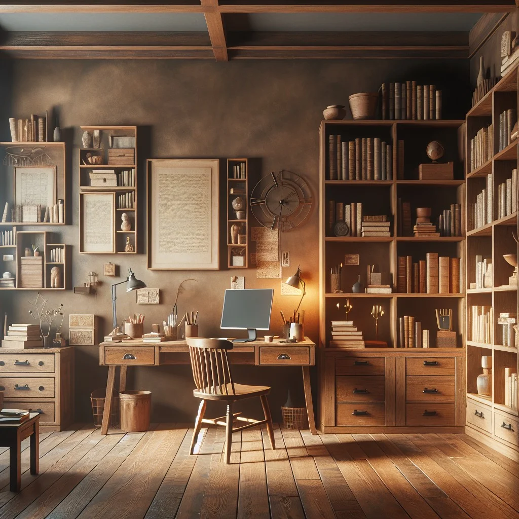 enhancing your home office with brown chalk paint