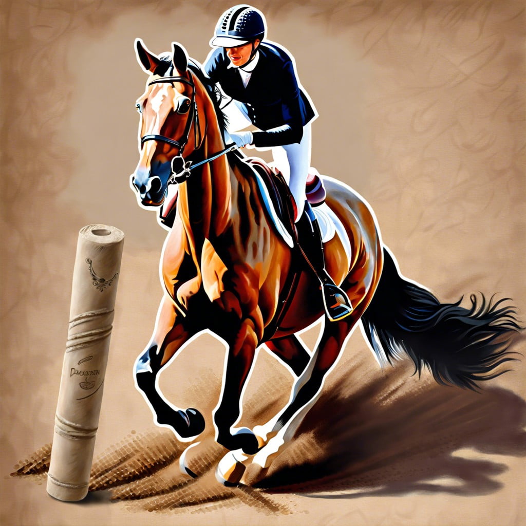 equestrian themed artwork with horse and rider