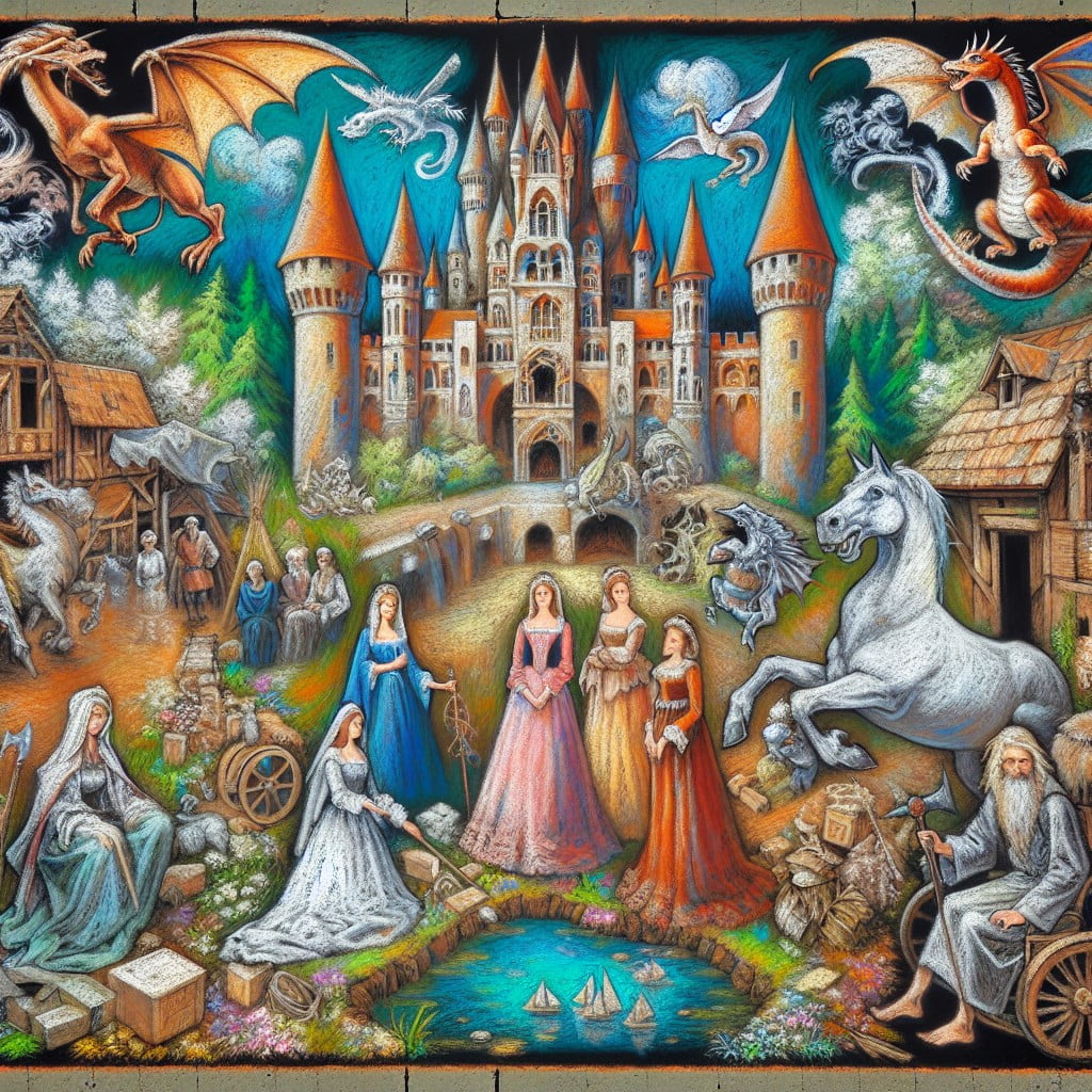 fairy tale themed chalk art