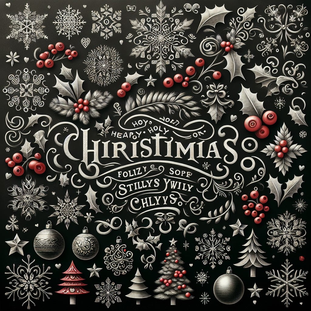 festive chalkboard lettering for holiday season decorating