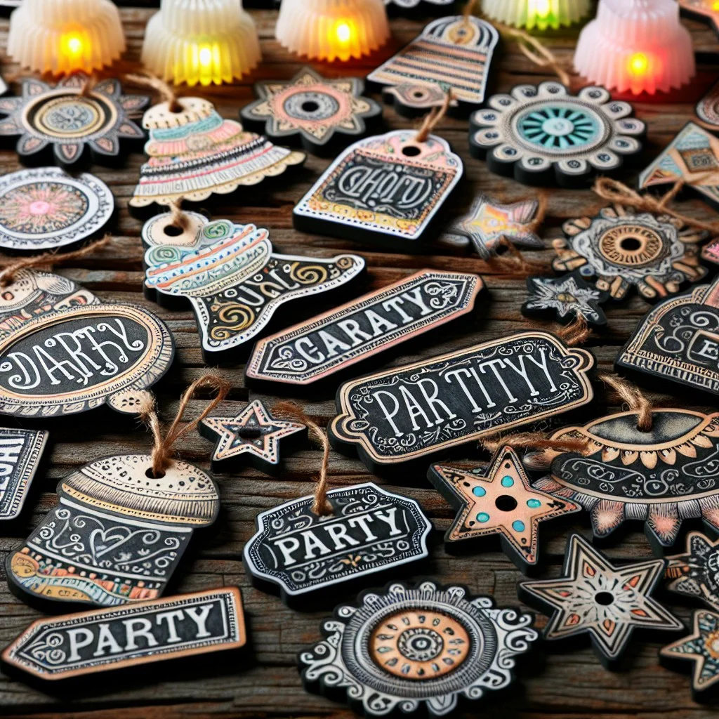festive party favor chalkboard labels
