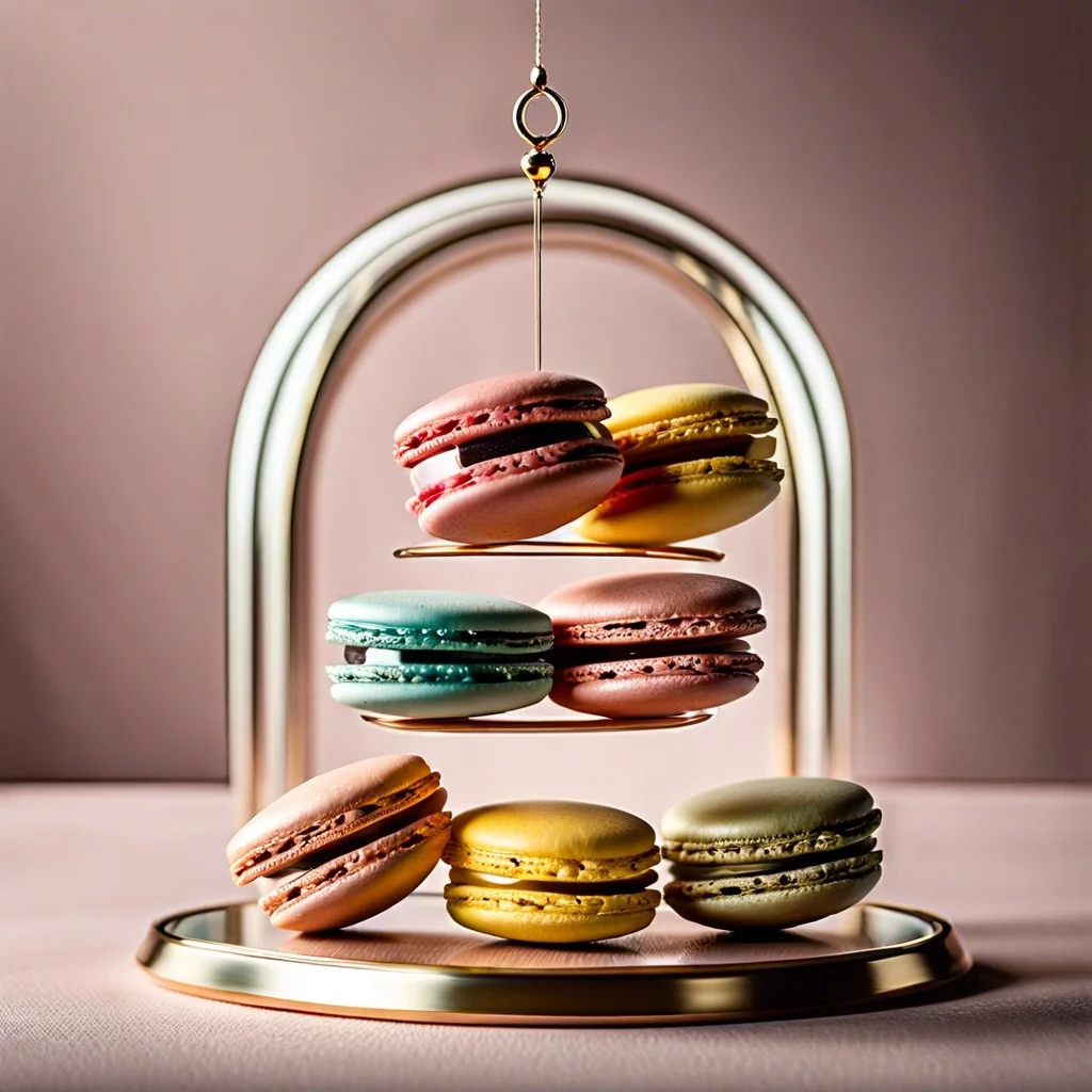 floating macarons display