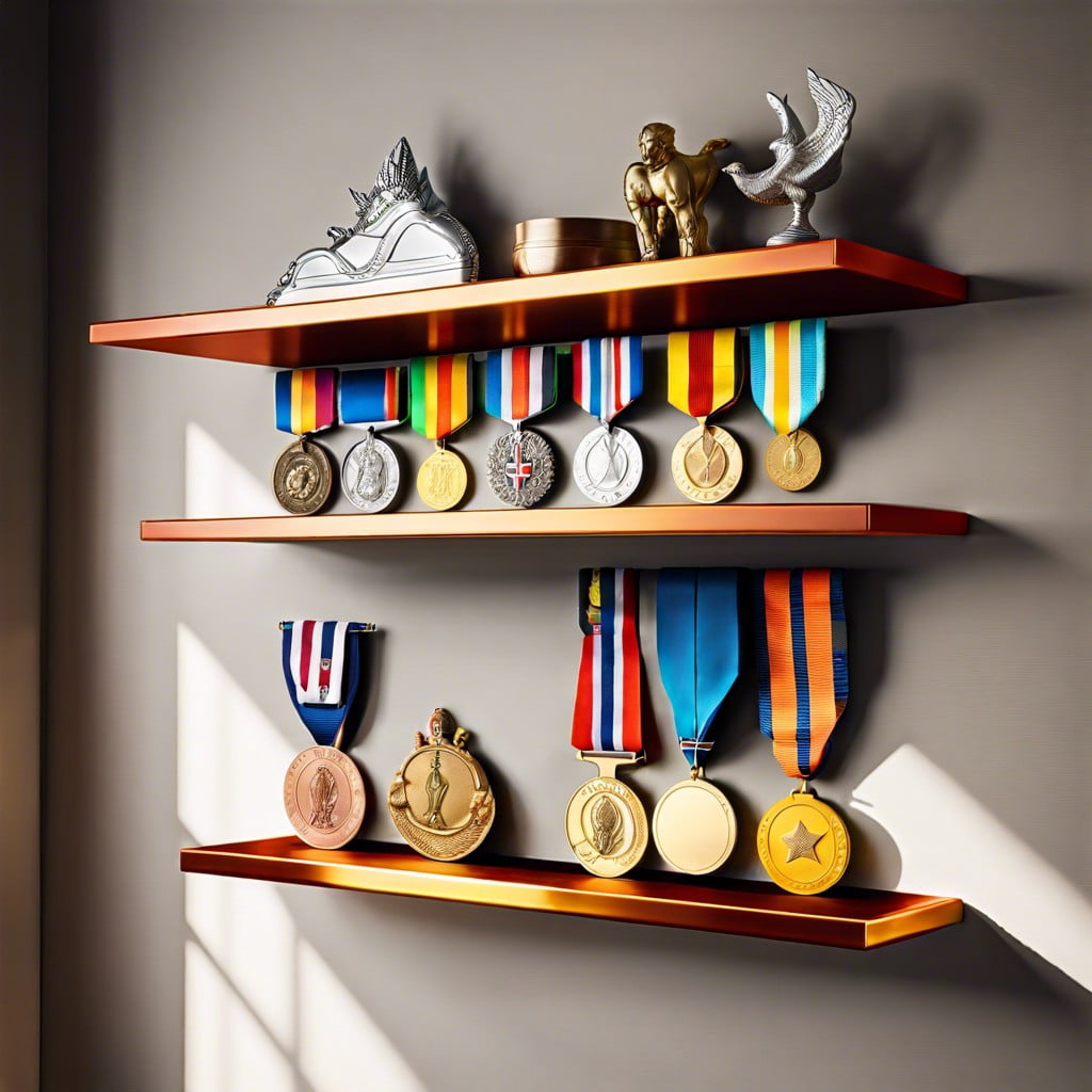 floating shelf medal display