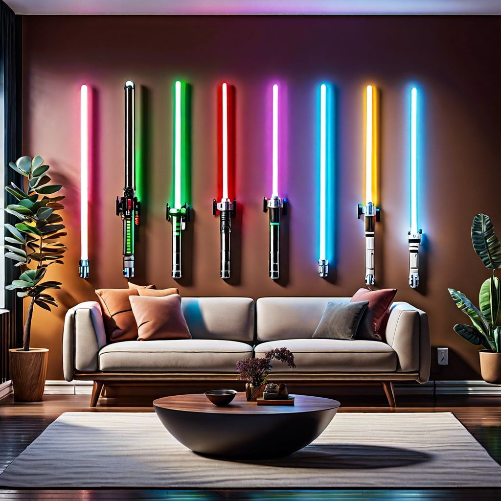 floating wall mounted lightsaber display