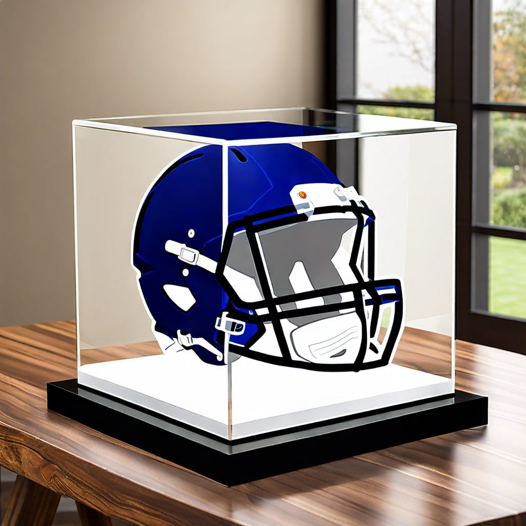 football helmet acrylic cube display