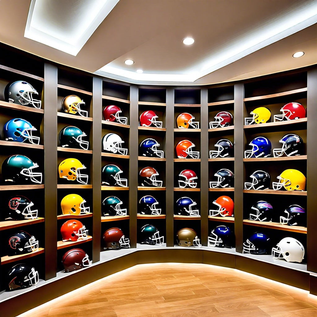 football helmet wall rack display
